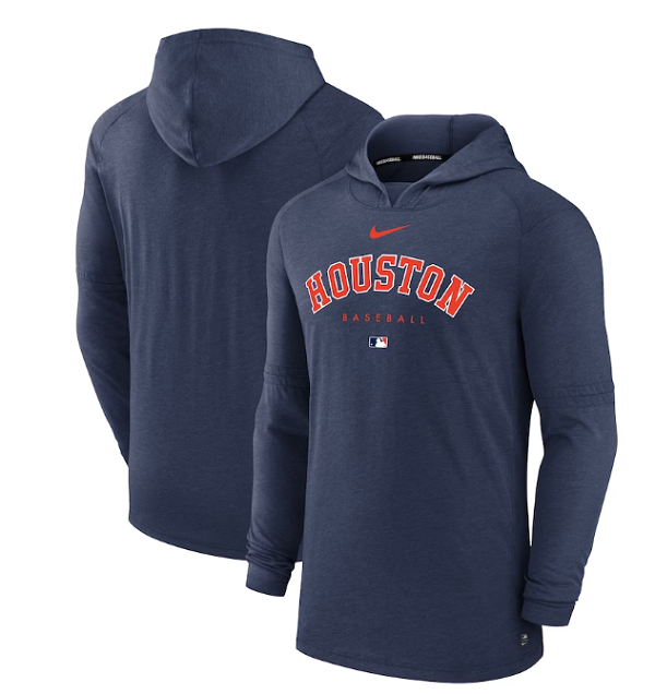Men's Houston Astros Navy Dri-FIT Early Work Pullover Hoodie Men's Houston Astros Navy Dri-FIT Early Work Pullover Hoodie